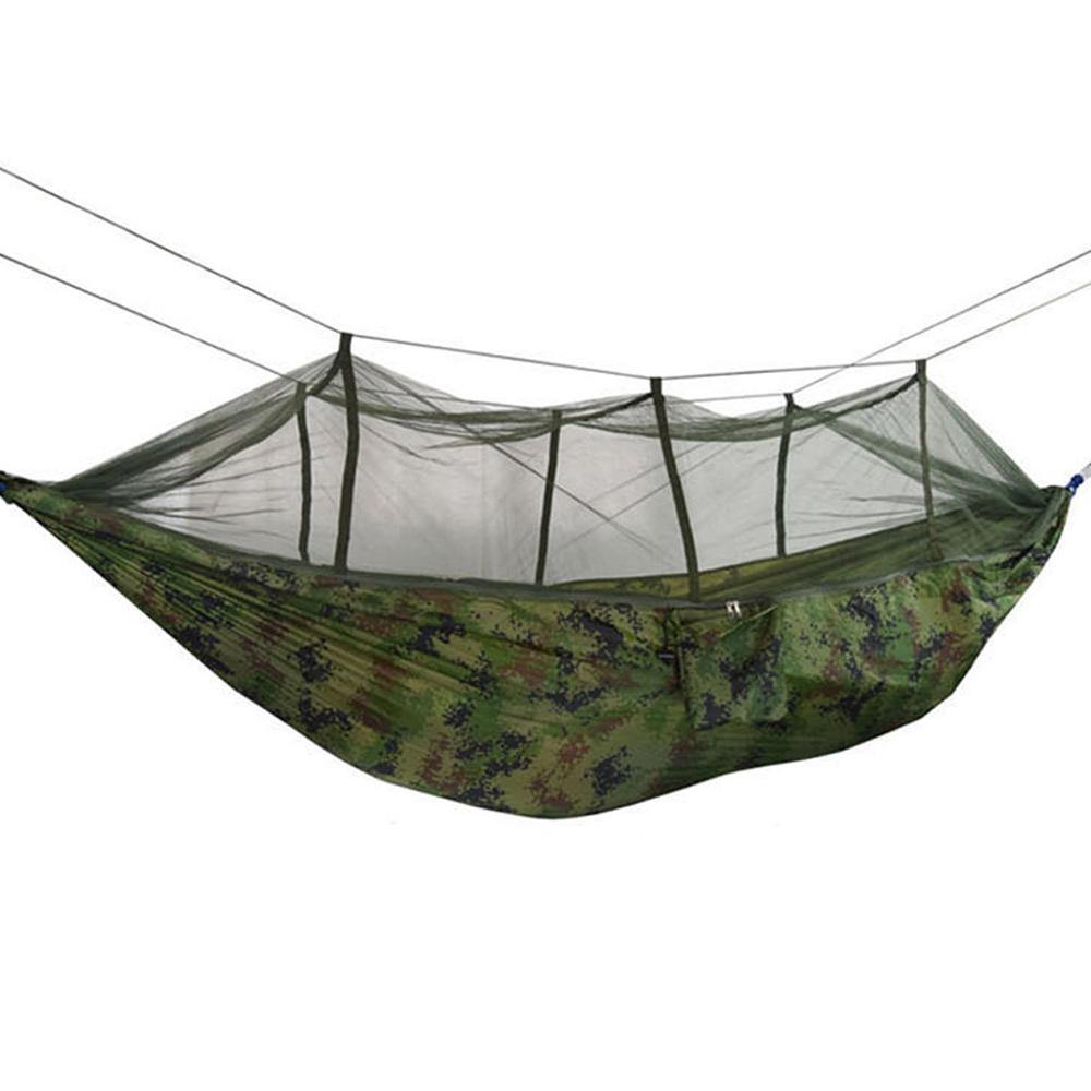 260x140cm Double People Mosquito Hammock Camping Garden Sleeping Hanging Bed With Carabiners Storage Bag - Matthew Petersen