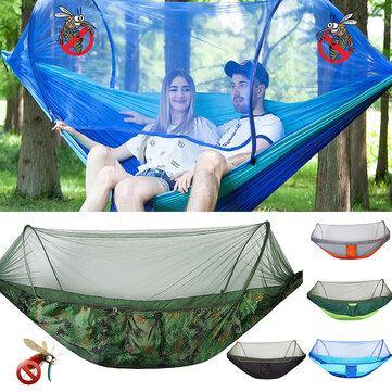 250x120cm Double Person Camping Hammock with Mosquito Net Breathable Folding Sleeping Hanging Swing Bed Outdoor Travel - Matthew Petersen