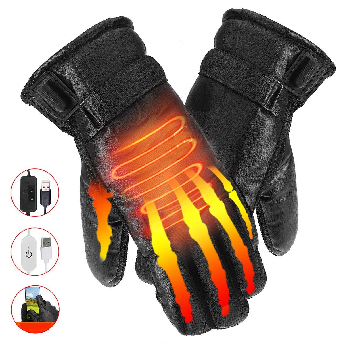 1 Pair Winter Heated Gloves USB Rechargeable Electric Thermal Insulated Gloves for Winter Sports Climbing Cycling - Matthew Petersen