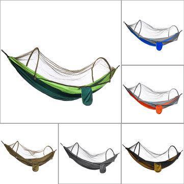 210T Nylon Hammock Ourdoor Camping Travel Hanging Bed With Mosquito Net - Matthew Petersen