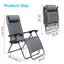 Outdoor Recliner Adjustable Folding Patio Lounge Chair Pillows And Cup Holder Trays For Beach