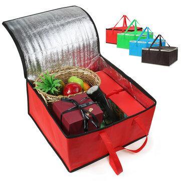 16" Insulated Bag Cooler Bag Insulation Folding BBQ Picnic Portable Ice Pack Food Thermal Bag Food Delivery Bag Pizza Camping Bag - Matthew Petersen