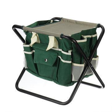 12.2x15.4x13.4inch Folding Kneeler Seat Oxford Cloth Camping Chair Fishing Seat with Detachable Storage Organizer Tool Tote Bag For Home Garden Yard - Matthew Petersen