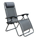 Outdoor Recliner Adjustable Folding Patio Lounge Chair Pillows And Cup Holder Trays For Beach