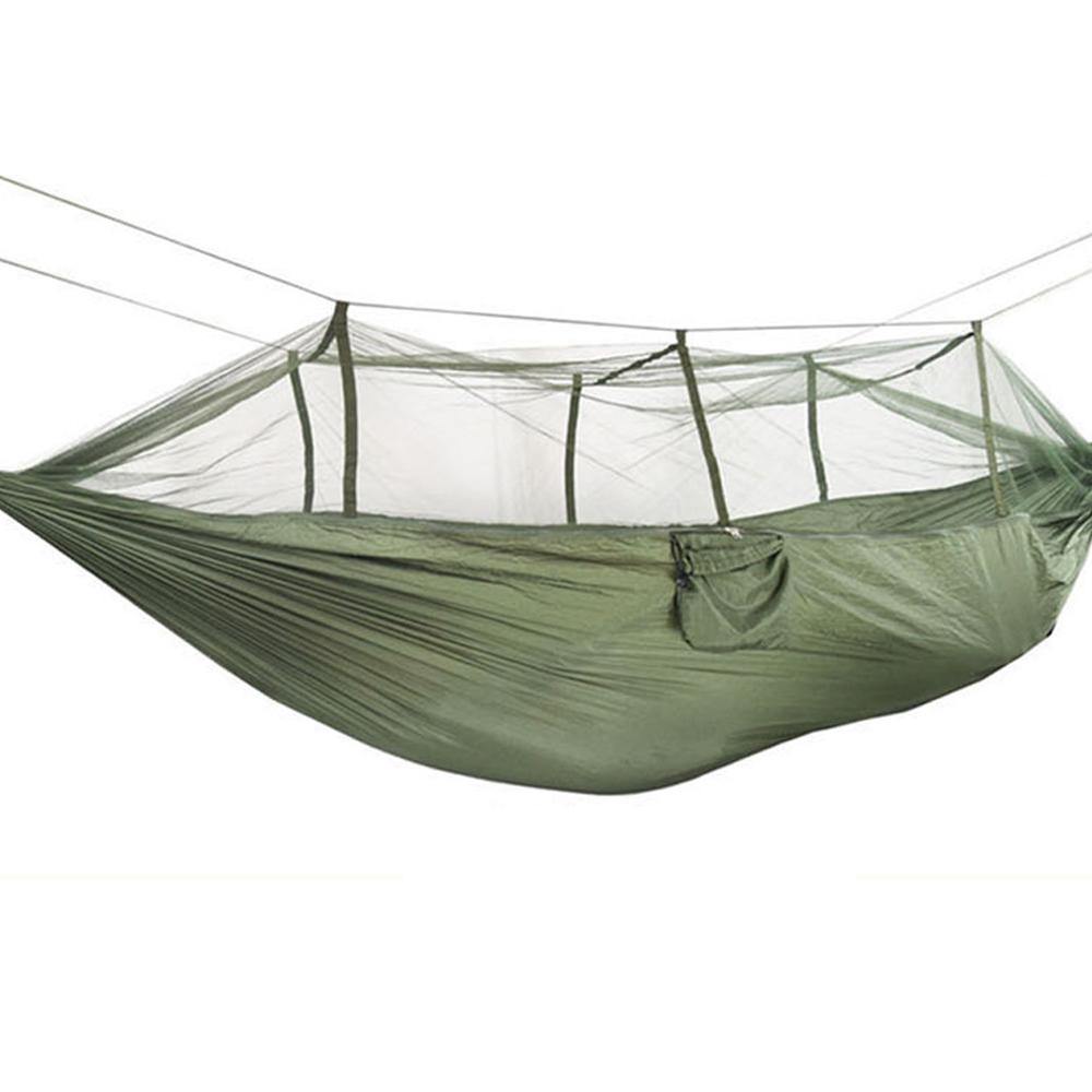 260x140cm Double People Mosquito Hammock Camping Garden Sleeping Hanging Bed With Carabiners Storage Bag - Matthew Petersen