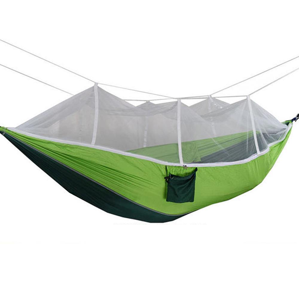 260x140cm Double People Mosquito Hammock Camping Garden Sleeping Hanging Bed With Carabiners Storage Bag - Matthew Petersen