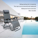 Outdoor Recliner Adjustable Folding Patio Lounge Chair Pillows And Cup Holder Trays For Beach