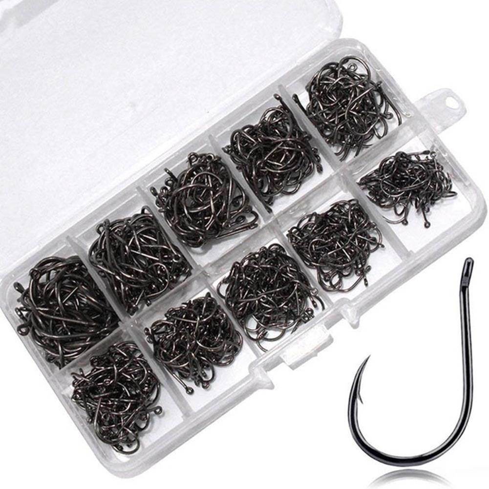 100pcs Fishing Hooks Set Carbon Steel Single Circle Fishhook Fly Fishing Jip Barbed Carp Hooks Sea Tackle Accessories - Matthew Petersen